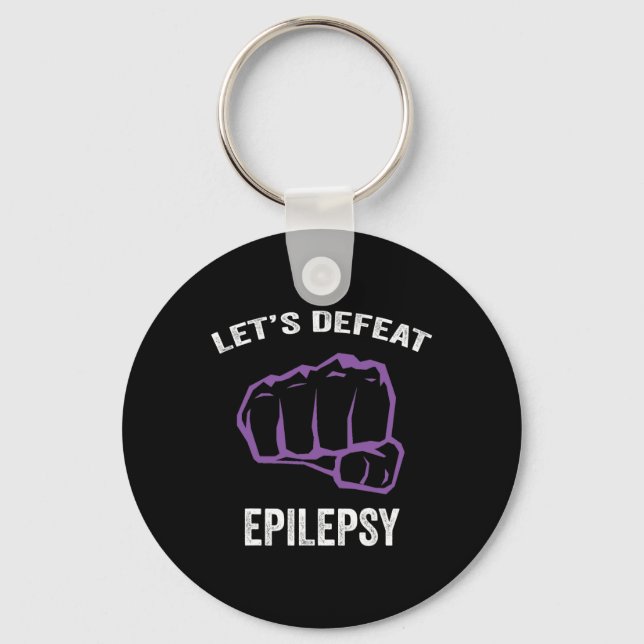 Epilepsy awareness purple ribbon - epilepsy awaren key ring (Front)