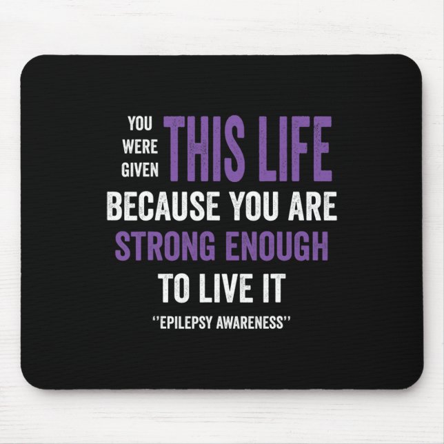 Epilepsy awareness purple ribbon - epilepsy awaren mouse mat (Front)
