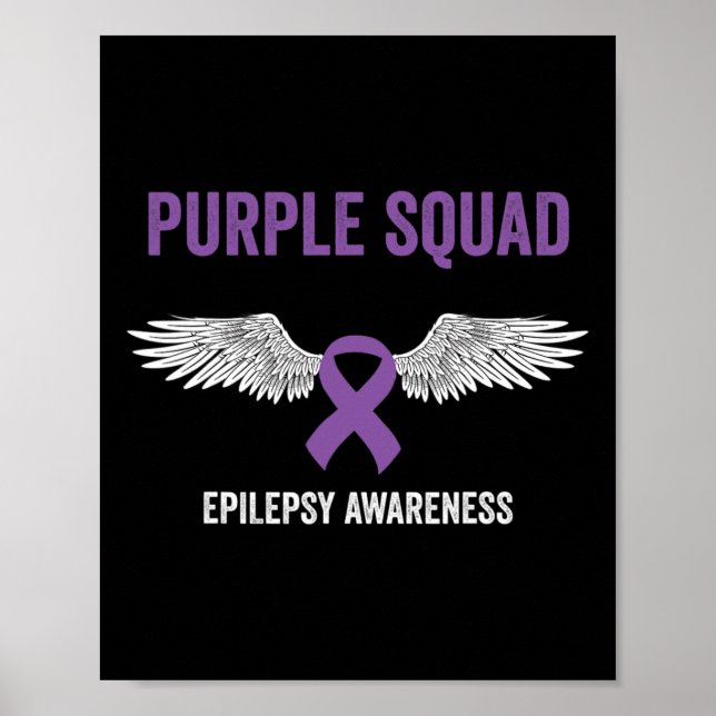 Epilepsy Awareness Purple Ribbon - Epilepsy Awaren Poster (Front)