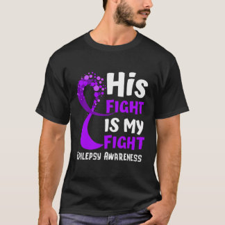 Epilepsy Awareness Purple Ribbon Hope Family Fight T-Shirt
