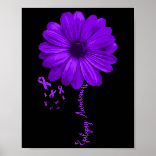 Epilepsy Awareness Purple Ribbon November Pretty D Poster
