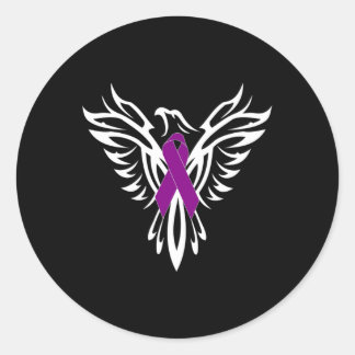 Epilepsy Awareness Purple Ribbon Phoenix Classic Round Sticker