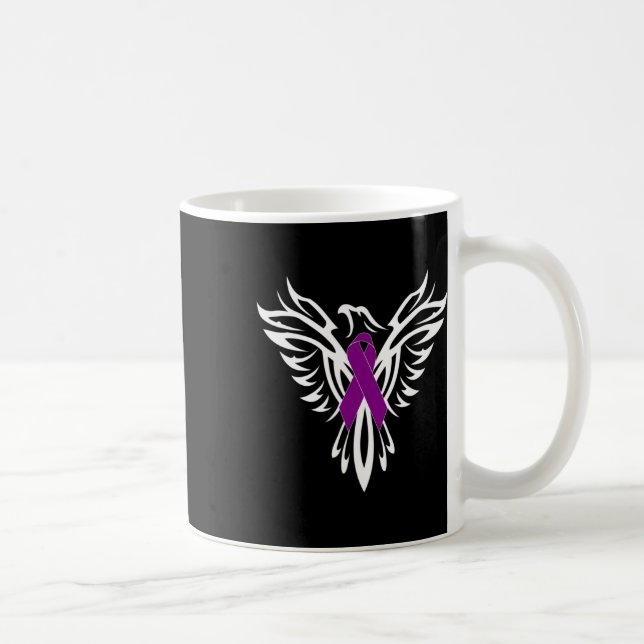 Epilepsy Awareness Purple Ribbon Phoenix  Coffee Mug (Right)