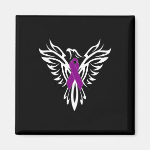 Epilepsy Awareness Purple Ribbon Phoenix Magnet