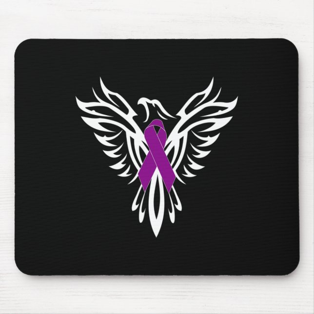 Epilepsy Awareness Purple Ribbon Phoenix  Mouse Mat (Front)