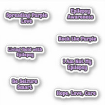 Epilepsy Awareness Purple Text Sticker Pack