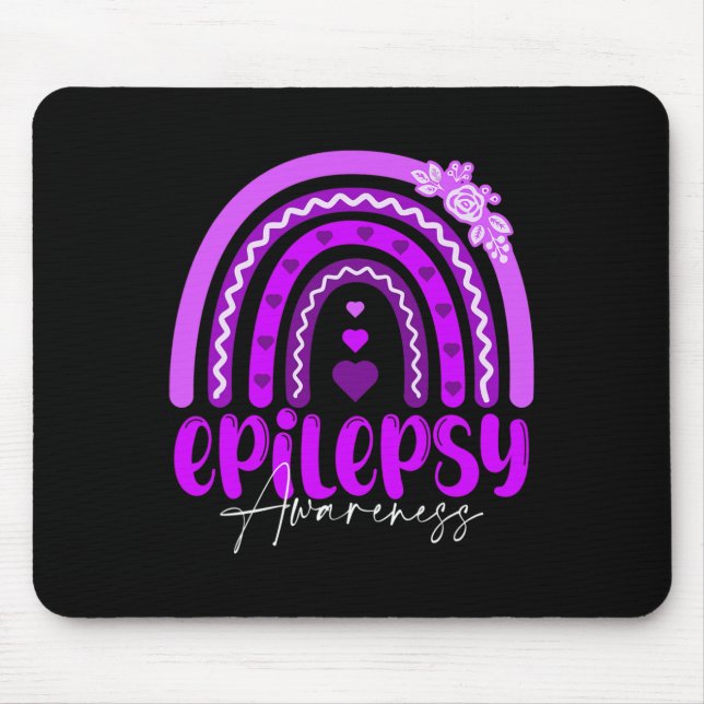 Epilepsy Awareness-rainbow Purple .co  Mouse Mat (Front)