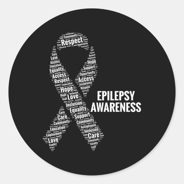 Epilepsy Awareness Respect Care Advocacy Equality  Classic Round Sticker (Front)