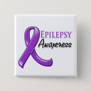 Epilepsy Awareness Ribbon 15 Cm Square Badge