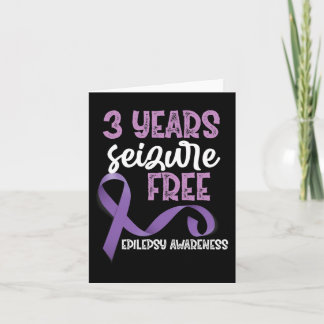 Epilepsy Awareness Ribbon 3 Years Seizure Free  Card
