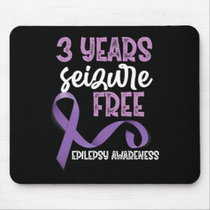 Epilepsy Awareness Ribbon 3 Years Seizure Free Mouse Mat
