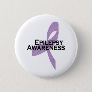epilepsy awareness ribbon 6 cm round badge