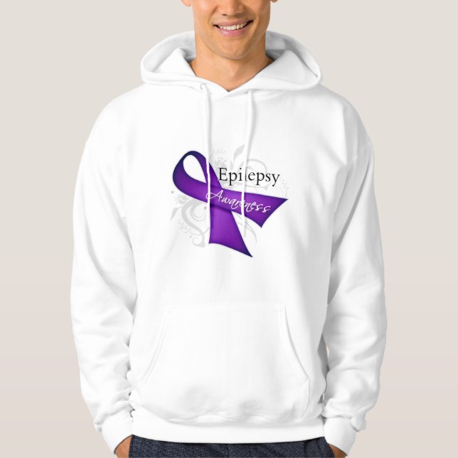 Epilepsy Awareness Ribbon Hoodie (Front)