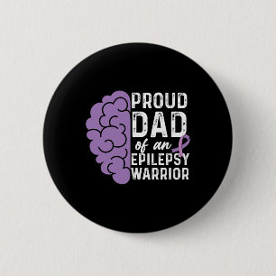 Epilepsy Awareness Ribbon Proud Dad Of An Epilepsy 6 Cm Round Badge