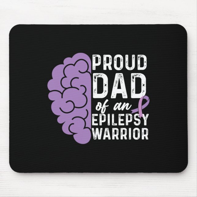 Epilepsy Awareness Ribbon Proud Dad Of An Epilepsy Mouse Mat (Front)