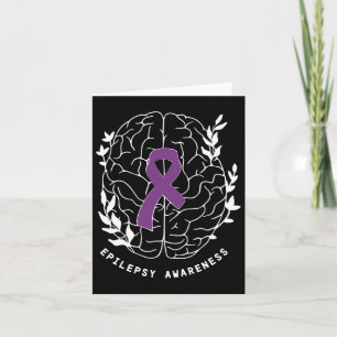 Epilepsy Awareness Ribbon Purple Epilepsy Brain Gr Card
