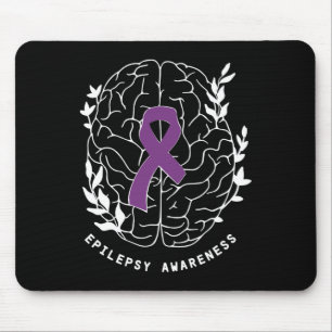 Epilepsy Awareness Ribbon Purple Epilepsy Brain Gr Mouse Mat