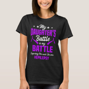Epilepsy Awareness Ribbon Seizure Disorder Dad Fat T-Shirt