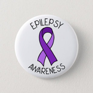 Epilepsy Awareness Ribbon Support    6 Cm Round Badge