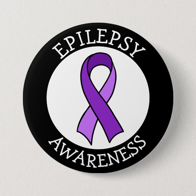 Epilepsy Awareness Ribbon Support   7.5 Cm Round Badge (Front)