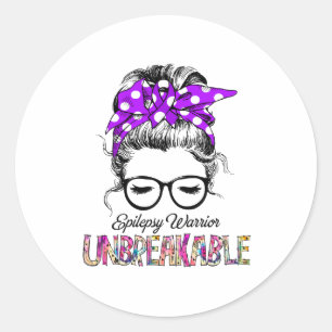 Epilepsy Awareness Ribbon Support Gifts Classic Round Sticker