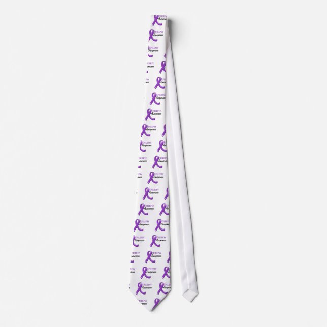 Epilepsy Awareness Ribbon Tie (Front)