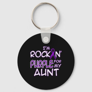 Epilepsy Awareness Rockin' Purple Ribbon For My Au Key Ring