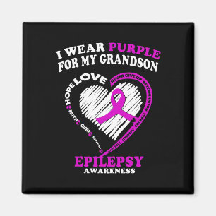 Epilepsy Awareness s - I Wear Purple For My Grands Magnet