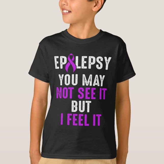 Epilepsy Awareness See Epileptic Warrior Survivor  T-Shirt (Front)