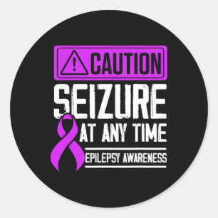Epilepsy Awareness Seizure Epileptic Warrior Survi Classic Round Sticker