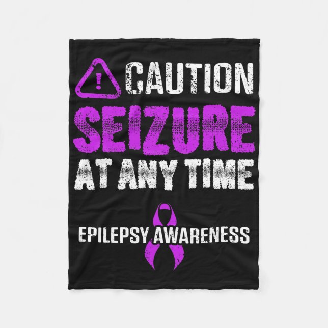 Epilepsy Awareness Seizure Epileptic Warrior Survi Fleece Blanket (Front)