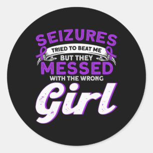 Epilepsy Awareness Seizures Tried To Beat Epilepsy Classic Round Sticker