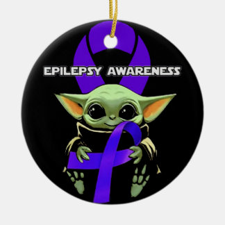 Epilepsy Awareness Shirt Ceramic Tree Decoration