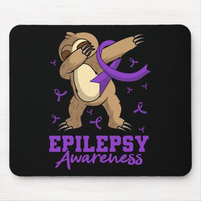 Epilepsy Awareness Sloth Dabbing Epileptic Epileps Mouse Mat (Front)
