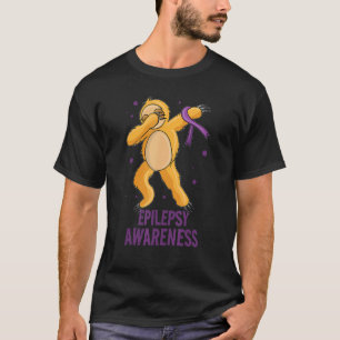 Epilepsy Awareness Sloth Purple Awareness Ribbon T-Shirt