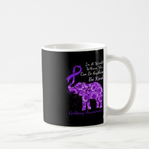 Epilepsy Awareness Sunflower Elephant Be Kind Coffee Mug