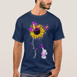 Epilepsy Awareness Sunflower Elephant Men Womens  T-Shirt