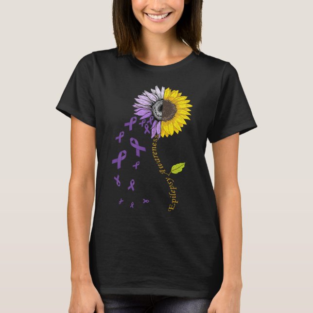 Epilepsy Awareness Sunflower  T-Shirt (Front)