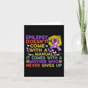 Epilepsy awareness sunflower  warrior purple vinta card