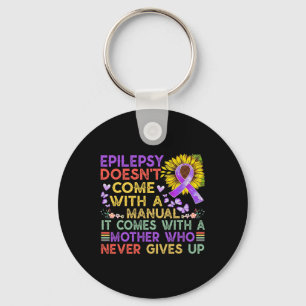 Epilepsy Awareness Sunflower Warrior Purple Vintag Key Ring