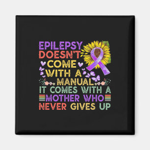 Epilepsy Awareness Sunflower Warrior Purple Vintag Magnet
