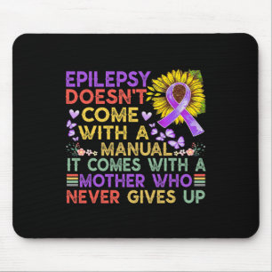 Epilepsy Awareness Sunflower Warrior Purple Vintag Mouse Mat