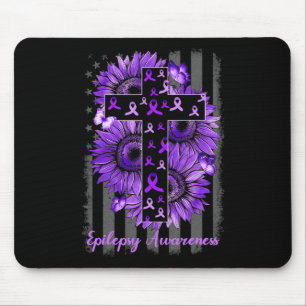 Epilepsy Awareness Supporter Warrior Sunflower Mouse Mat