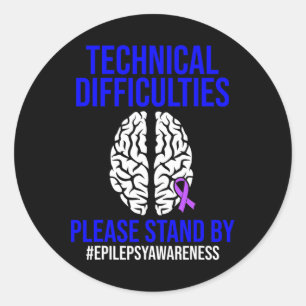 Epilepsy Awareness Technical Epileptic Warrior Sur Classic Round Sticker