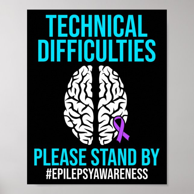 Epilepsy Awareness Technical Epileptic Warrior Sur Poster (Front)