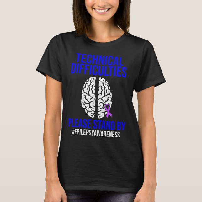 Epilepsy Awareness Technical Epileptic Warrior Sur T-Shirt (Front)