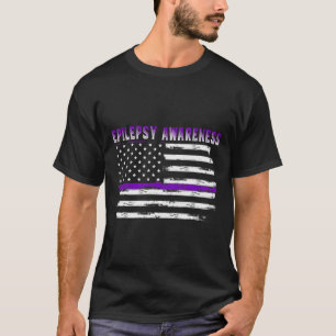 Epilepsy Awareness Usa Flag American Epilepsy Supp T-Shirt