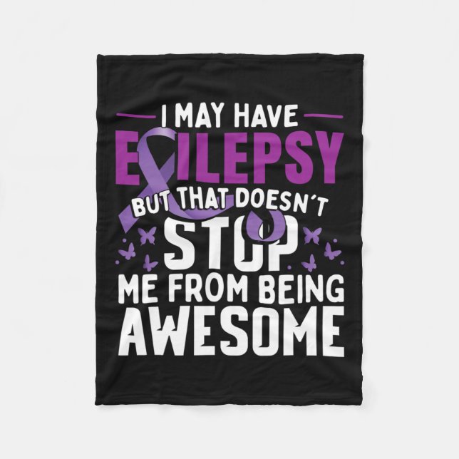 Epilepsy Awareness Warrior 1  Fleece Blanket (Front)