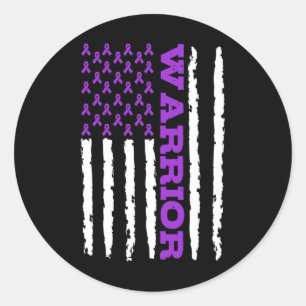 Epilepsy Awareness Warrior Classic Round Sticker