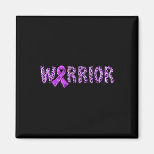 Epilepsy Awareness Warrior Purple Ribbon Leopard P Magnet